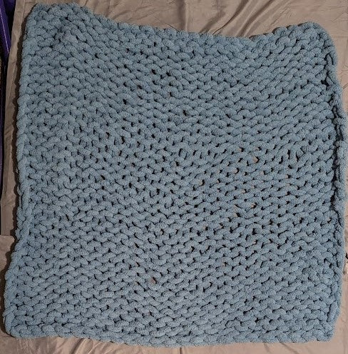Hand Knit Chunky Blanket