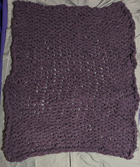 Hand Knit Chunky Blanket