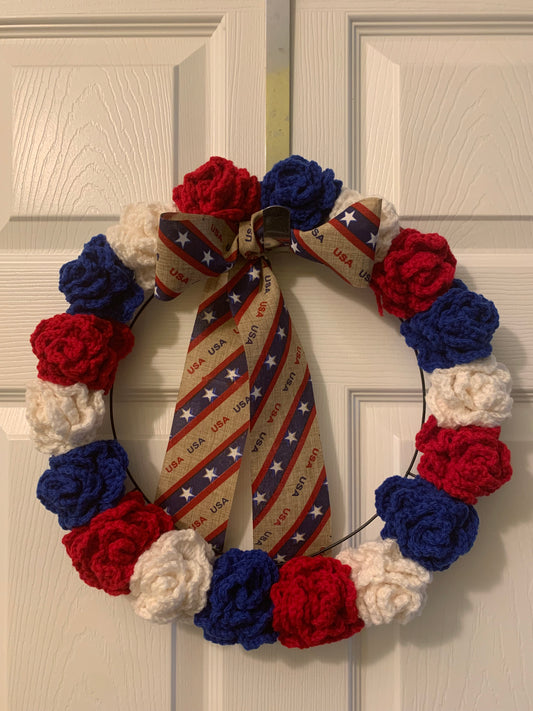 Red, White, and Blue Circle Wreath