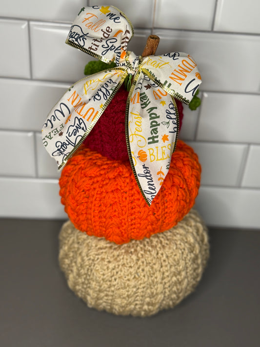 Wheat Stitch Pumpkin Stack